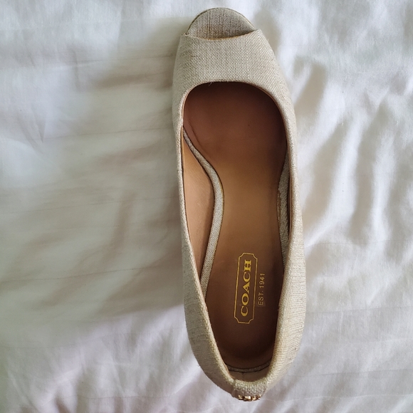 Coach Milan Met Linen Canvas Wedge Esdpadrille - Picture 13 of 15